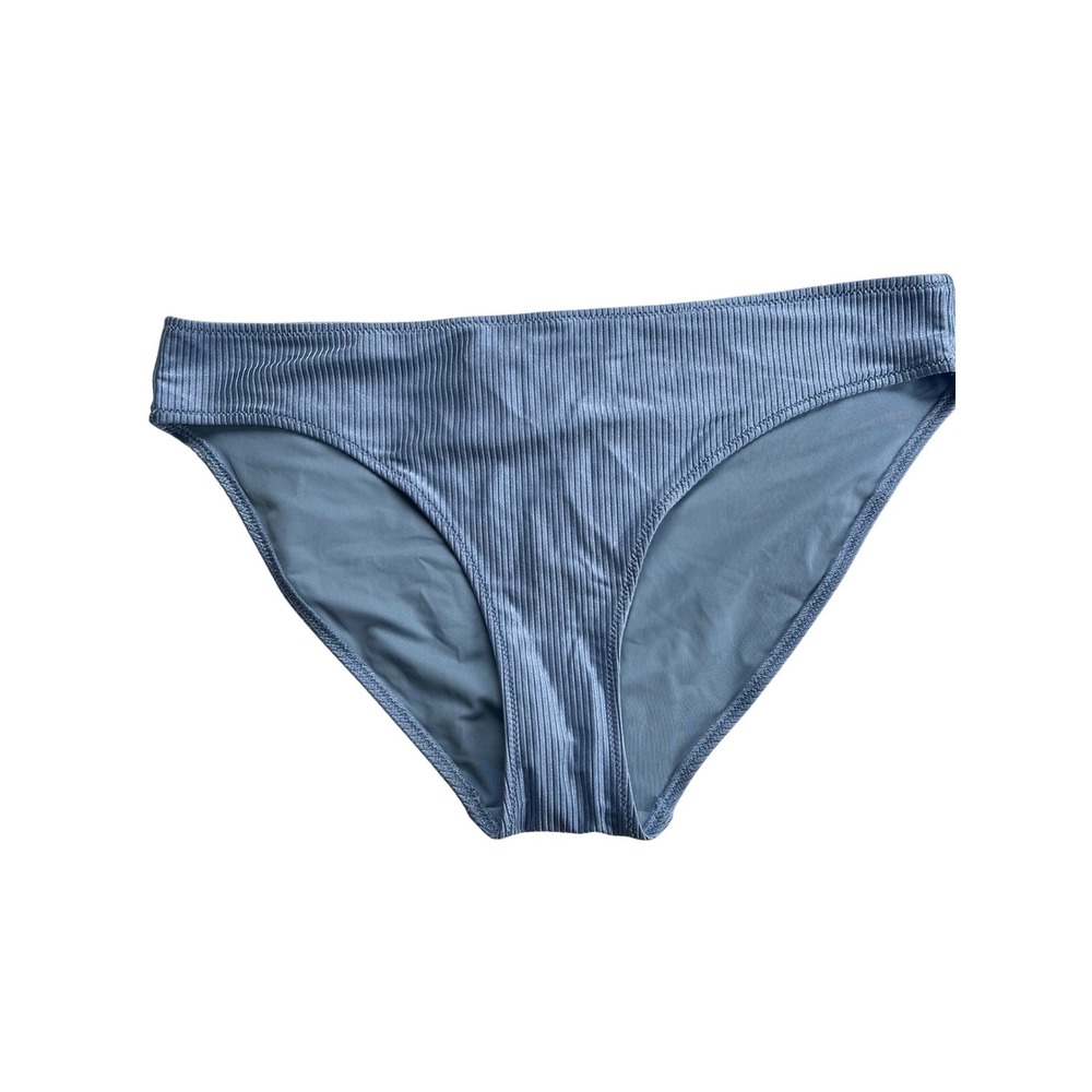 Aerie Real Good Ribbed High Leg Bikini Bottom Blue XL Festival Beach Feminine